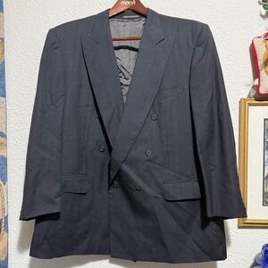 Ermenegildo Zegna Neiman mens 52 Double Breasted fine worsted super‎ 100s Blazer